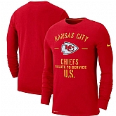 Men's Kansas City Chiefs Nike Red 2019 Salute to Service Sideline Performance Long Sleeve Shirt,baseball caps,new era cap wholesale,wholesale hats